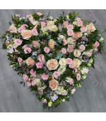Pastel Loose Heart funerals Flowers